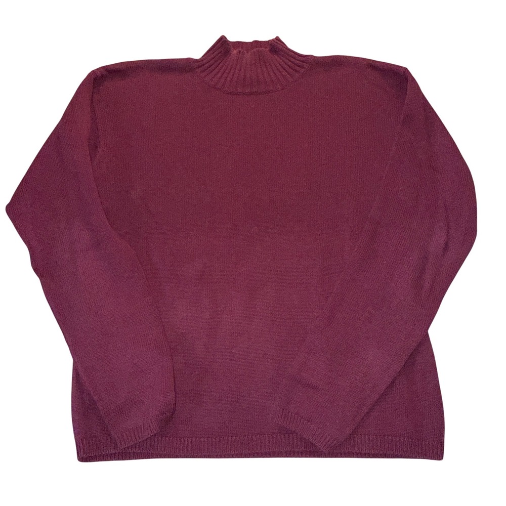 J. Crew Mock Neck Long Sleeve Sweater Women's Medium Burgundy
